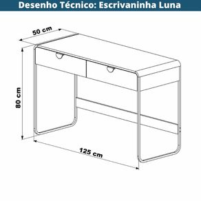 Escrivaninha-Organica-Luna-Artesano-125-cm--larg--em-MDP-Nero-Duas-Gavetas-Base-Metal-Preto--5-