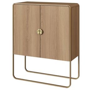 Balcao-Buffet-Organico-Luna-Artesano-90-cm--larg--em-MDP-Hanover-Duas-Portas-Base-Metal-Dourado
