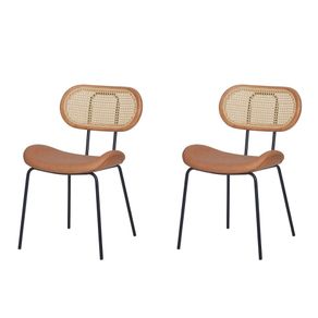 Cadeira-Toscana---Caramelo--PU----Base-Preta