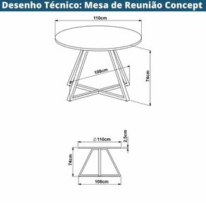 Mesa-de-Reuniao-Concept-Redonda-Artesano-110-cm--largura--MDP-Nogal-Sevilha-Base-Aco-Branco--5-