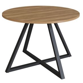 Mesa-de-Reuniao-Concept-Redonda-Artesano-110-cm--largura--MDP-Nogal-Sevilha-Base-Aco-Preto