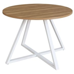 Mesa-de-Jantar-Concept-Redonda-Artesano-110-cm--largura--MDP-Nogal-Sevilha-Base-Aco-Branco