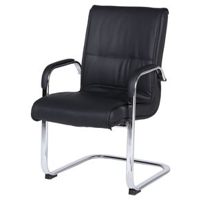Cadeira-de-Escritorio-Locutor-Austin-Fratini-PU-Preto-Base-Fixa-Cromada