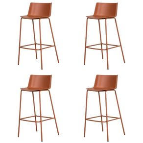 Kit-4-Banquetas-Ipanema-Media-Fratini-Fratini-8650-cm--alt--em-Polipropileno-Base-em-Aco-Terracota