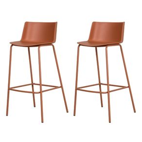 Kit-2-Banquetas-Ipanema-Alta-Fratini-96-cm--altura--em-Polipropileno-Base-em-Aco-Terracota