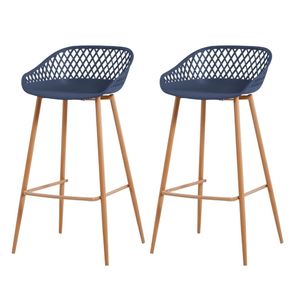 Kit-2-Banquetas-Monaco-Clarice-Alta-Fratini-96-cm--altura--em-Polipropileno-Azul-Marinho-Base-em-Aco