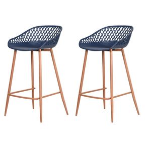 Kit-2-Banquetas-Monaco-Clarice-Media-Fratini-86-cm--altura--em-Polipropileno-Azul-Marinho-Base-em-Aco