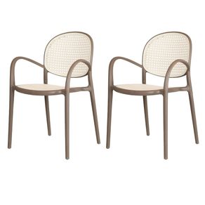 Kit-2-Cadeiras-Empilhavel-Portofino-Fratini-Polipropileno-Cor-Cinza-e-Assento-Simulando-Palha-Natural