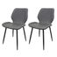 Kit-2-Cadeiras-Bergen-Fratini-Revestida-em-Poliuretano--PU--Cor-Grafite-Base-em-Aco-Preto