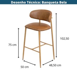 Banqueta-Bela-Napoli-Assento-Encosto-Revestido-em-PU-Caramelo-Estrutura-Metal-Pintura-Madeira-Clara--6-