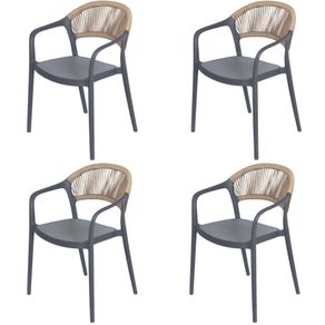 Kit-4-Cadeiras-com-Braco-Area-Externa-Juna-Or-Design-Polipropileno-Preta-Corda-Ratan-Sintetico-Bege Kit-4-Cadeiras-com-Braco-Area-Externa-Juna-Or-Design-Polipropileno-Preta-Corda-Ratan-Sintetico-Bege