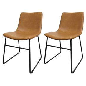 Kit-2-Cadeiras-Oxford-Verner-Fratini-Revestido-em-Poliuretano--PU--Caramelo-Base-em-Aco-Preto