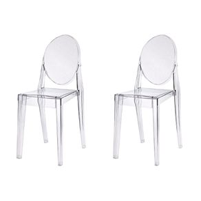 Kit-2-Cadeiras-Empilhavel-Inmetro-Viena-Invisible-Louis-Ghost-Fratini-Policarbonato-Transparente-Incolor Kit-2-Cadeiras-Empilhavel-Inmetro-Viena-Invisible-Louis-Ghost-Fratini-Policarbonato-Transparente-Incolor