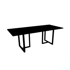 Mesa-de-Reuniao-Retangular-200-x-90-cm-Pe-Tubular-PE25-em-MDP-Cor-Preta-Base-Preta