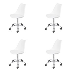 Kit-4-Cadeiras-Giratoria-Eames-Saarinen-Joly-Polipropileno-Assento-Estofado-PU-Branco-Base-Rodizio