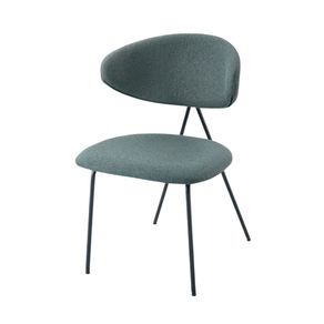 Cadeira-Sala-de-Jantar-Pilar-Rivatti-Estofada-Tecido-Verde-Base-Aco-Moderna-Confortavel Cadeira-Sala-de-Jantar-Pilar-Rivatti-Estofada-Tecido-Verde-Base-Aco-Moderna-Confortavel
