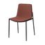 Cadeira-Sala-de-Jantar-Eulalia-Rivatti-Estofada-Poliuretano--PU--Base-Aco-Marrom-Pet-Friendly