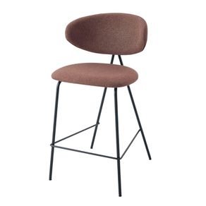 Banqueta-Alta-Pilar-Rivatti-101-cm--Altura--Estofada-Tecido-Marrom-Base-Aco-Preta Banqueta-Alta-Pilar-Rivatti-101-cm--Altura--Estofada-Tecido-Marrom-Base-Aco-Preta