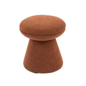 Puff-Redondo-Vertice-Rivatti-43-cm--Altura--Estofado-em-tecido-Jaspe-Vermelho