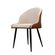 Cadeira-Louise-Rivatti-Encosto-PU-Marrom-e-Estofado-Linho-Cru-com-Base-de-Aco-Pintado