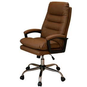 Cadeira-Escritorio-Presidente-Lumo-Domann-Design-Assento-PU-Camel-Marrom-Base-Metal