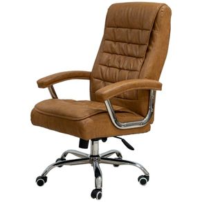 Cadeira-Escritorio-Presidente-Spring-Oslo-Domann-Design-Revestimento-PU-Camel-Marrom-Base-Metal