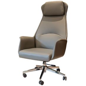 Cadeira-Escritorio-Presidente-Arcos-Atlanta-Domann-Design-Encosto-e-Assento-PU-Cinza-Base-Metal